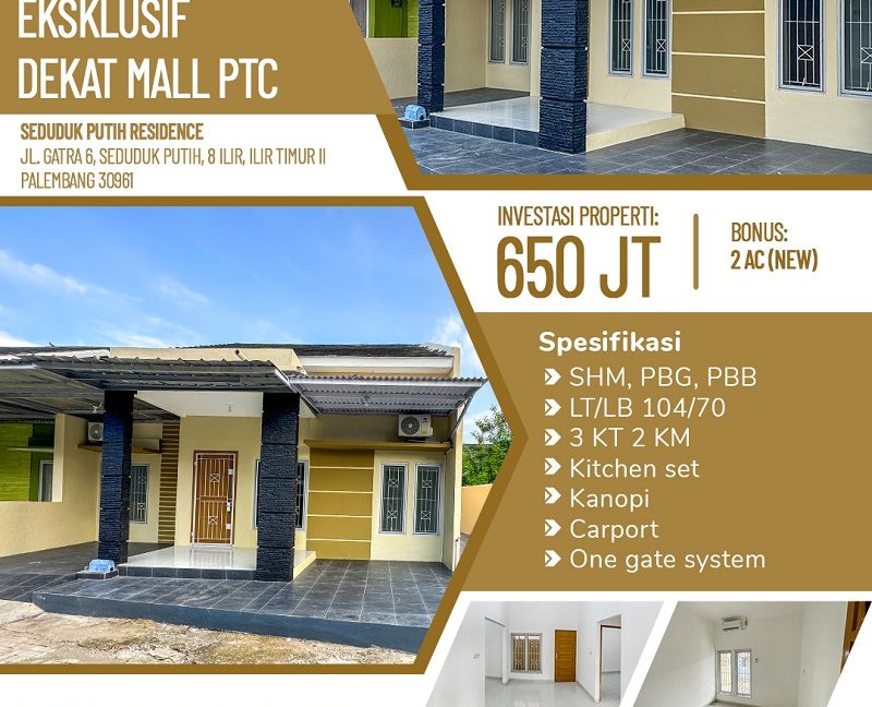 Jual Rumah di Palembang Dekat Mall PTC Palembang, Palembang Square, JM Kenten, RS Hermina Palembang, Bandara Sultan Mahmud Badaruddin II 0002