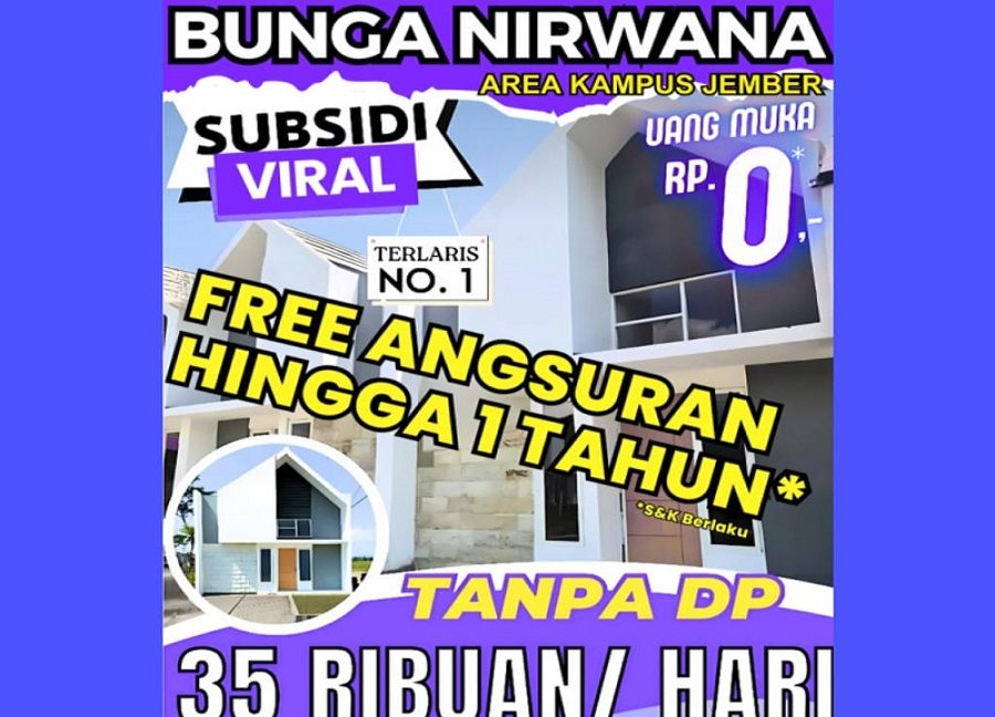 Rumah Subsidi di Jember Dekat UNEJ Universitas Jember, UNMUH Jember 0001